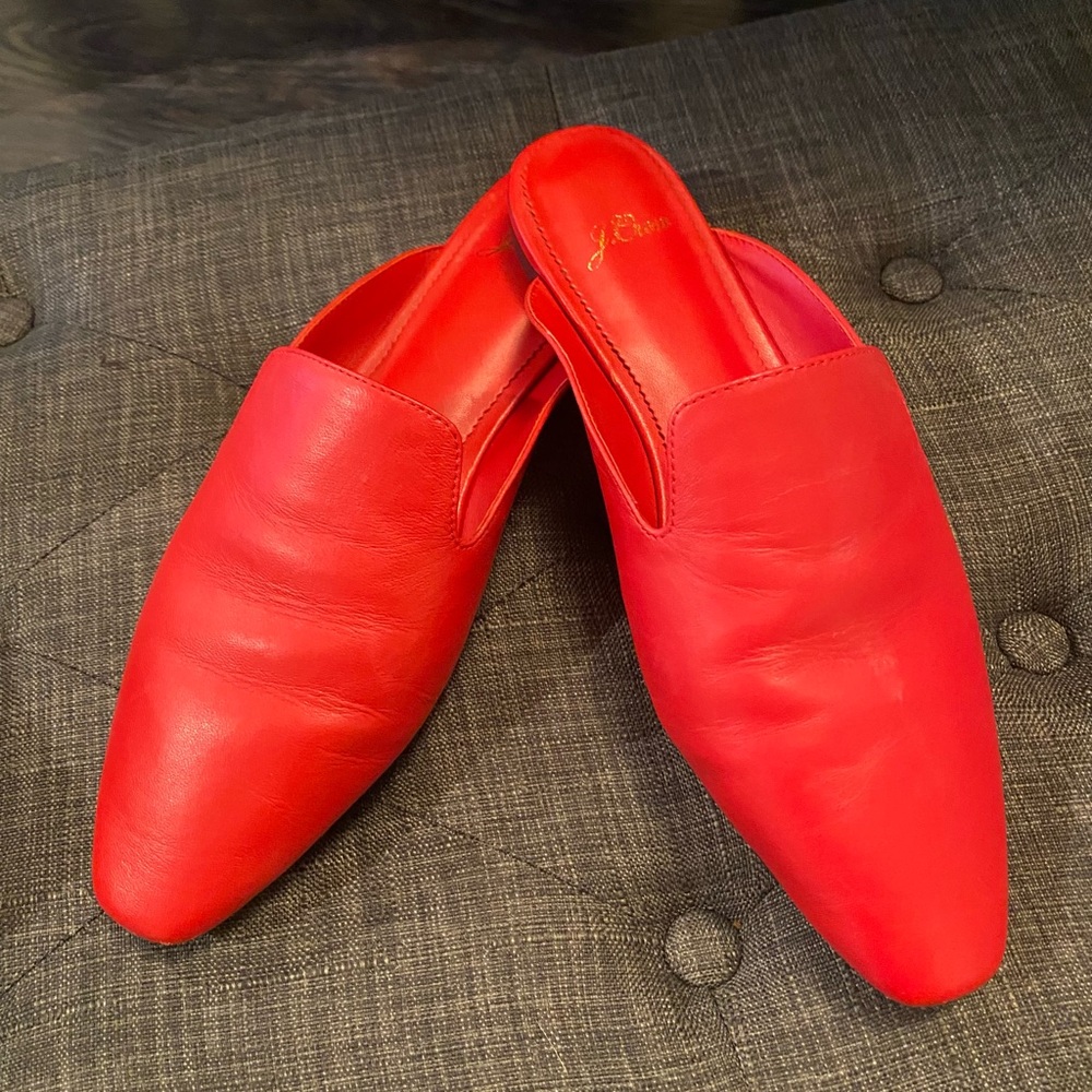 J Crew Red Mules